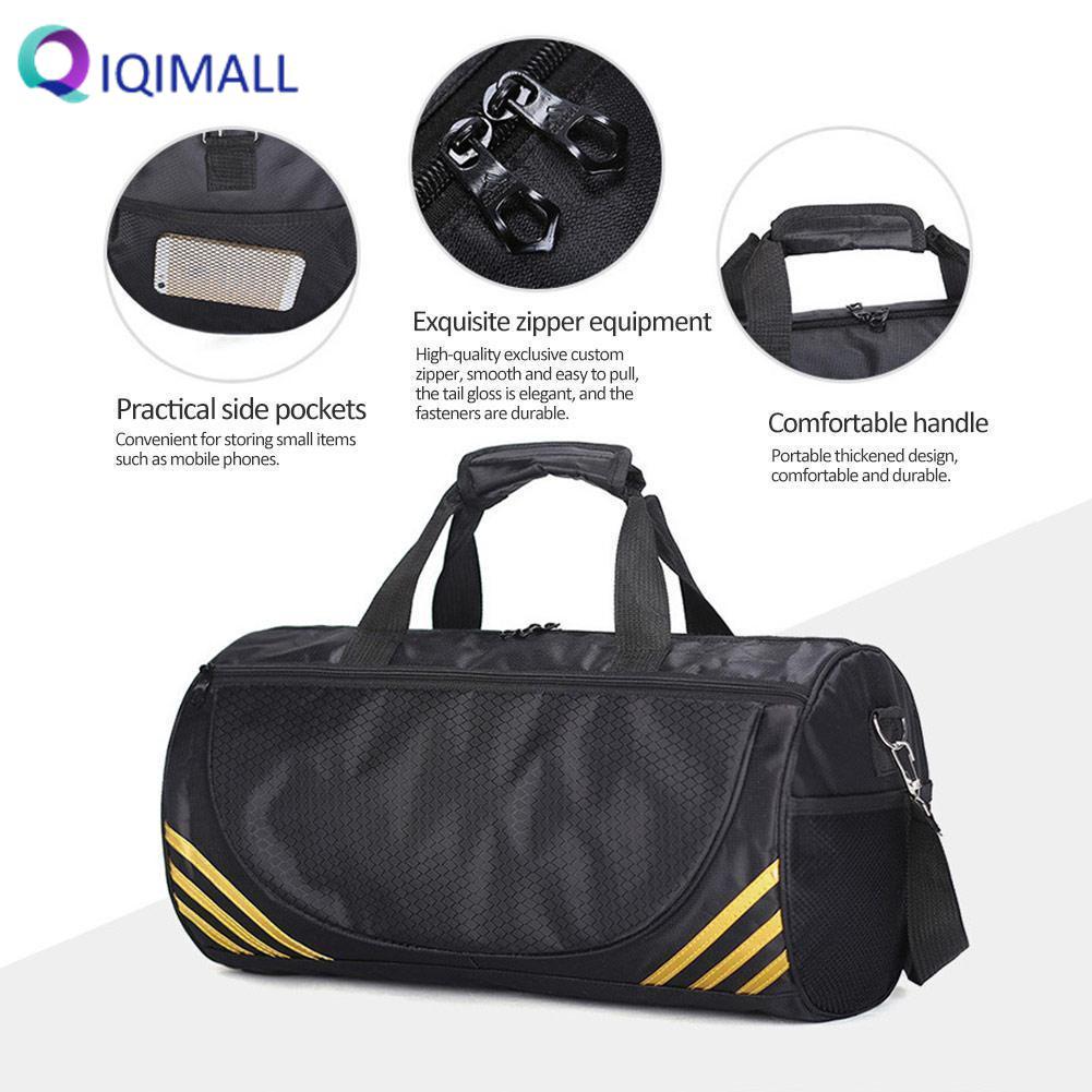 Sport Duffle Bag Gym Travel Handbag Overnight Training Yoga Shoulder Cylinder UK Qm