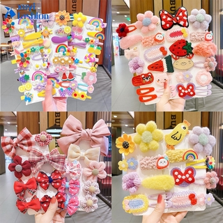 Fashion Cute Girls Flower Fruit Color Hair Clip Set Korea Sweet Hit Color Hairpin Jewelry Hair Accessories Gift