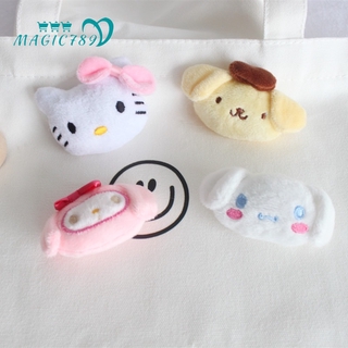 Magic789 Cute Fluffy Cartoon Melody Hello Kitty Brooch for Girl Kids Enamel Lapel Pin Clothes Ornaments