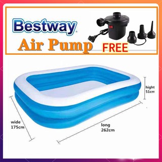 FREE Electric Air Pump Bestway Swimming Pool Adult Kids Family Size Inflatable And Thickened Outdoor (1)