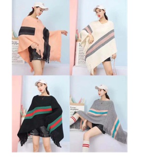 Knitted poncho shawl jlh