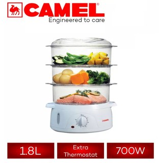 Camel Electric Food Steamer CS-9301 3-Tier Stackable Transparent Food Steamer 9L with Timer Control