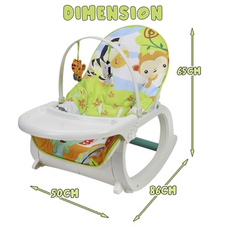 Phoenix Hub 7288 baby Rocker Portable Rocking Chair 2 in 1 Musical Infant to Toddler Dining Chair (8)