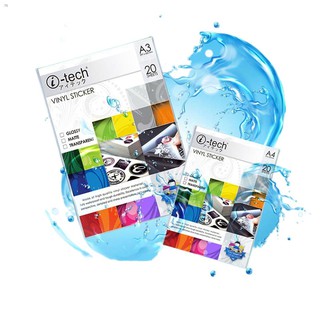 ☫﹍❅Itech Waterproof Printable Vinyl Sticker MAtte / Transparent / Glossy 20Sheets/Pack A3 A4 Size
