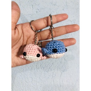 whale crochet keychain