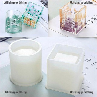Silicone Pen Container Square Round Storage Holder Molds (1)
