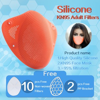 Reusable Silicone Face Mask Filtration Mask with Replacement Filter Non-Woven Fabric Protective Anti-Dust Smoke Gas Ada