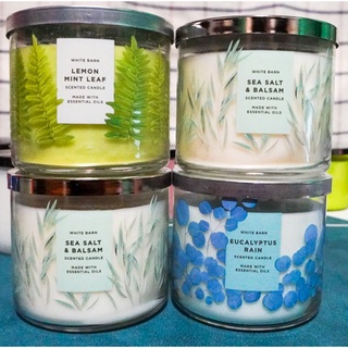 Bath & Body Works 3 Wick Scented Candles_White Barn_Clear Glass