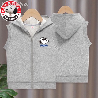 Snoopy children s clothing boys vest children s spring and autumn handsome hooded jacket sleeveless