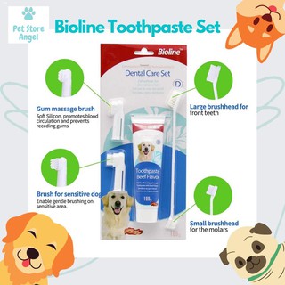 Oral Care﹊☄□All in One Dog Toothpaste Set Bioline Dental Care for pet Dogs Dog Toothbrush