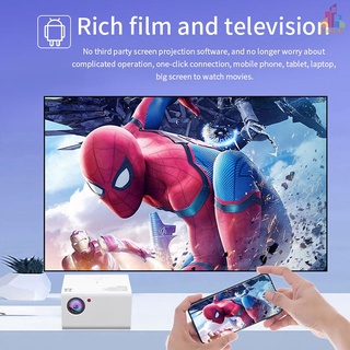 TOPRECIS T10 1080P Full HD Home Projector Andriod TV Projector Built-in Speaker HiFi Stereo Home Theater Compatible with USB/HDMI/AV/AC/IR/Audio Smart Cinema Video Projector (6)