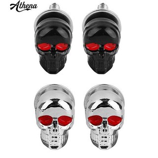 【Ready Stock】♙✙✥1 Pair Motorcycle Car Accessories Skull License Plate Frame Bolts Screw Fastener