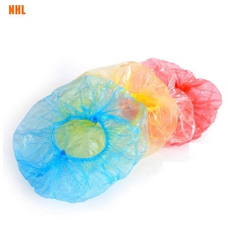 NHL^-^ 100pcs/pack Disposable Plastic Hat Hotel One-Off Elastic Shower Bathing Cap