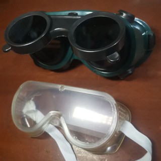 Clear Safety goggles and welding safety goggles/ dark safety goggles.