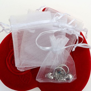 50 Pcs Pure Color Organza Wedding Drawable Pouch Jewelry Package Gift Bag (4)