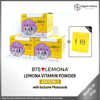 🇰🇷 BTS LEMONA Vitamin Powder (60EA/120EA) with Photocards (EDITION 2) (1)