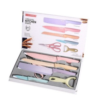 Good Luck 6pcs set kitchen knife w/out Chopping Board corrugated kitchen knife set