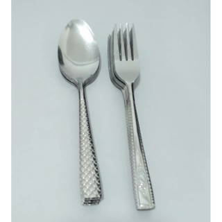 24-Pieces stainless Thick Spoon And Fork (12spoon&2 fork)
