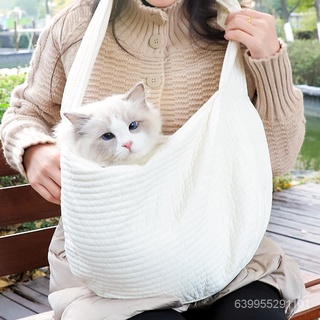 Pet backpack Cat Bag Outing Portable Pet Cat Dog Messenger Bag Backpack Little Kitten Outing Canvas