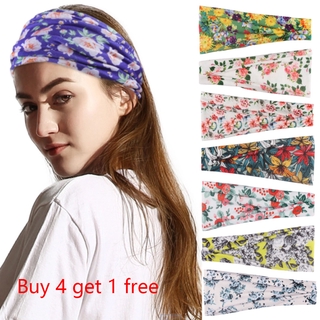 New women's sports headband yoga headband/sweat-absorbent band sweat-stopping wide-brimmed printed headscarf headdress