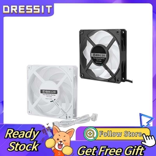 Dressit B120 12CM Cooling Fan Silent Cooler 77CFM 2400RPM CPU Radiator for Desktop Computer 12V