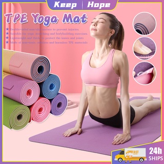 TPE Yoga Mat 6mm for Women & Men Fitness Mat Tasteless Beginners Yoga mat Exercise Mat