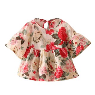 Cotton Dress Summer Flower Children Clothes Baby Girl Dress (4)