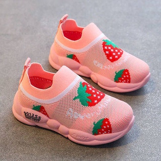 Girls' shoes Children's sports shoes spring fly-free breathable girls anti-skid soft bottom cute princess shoes 1-6 years old baby net shoes female 2