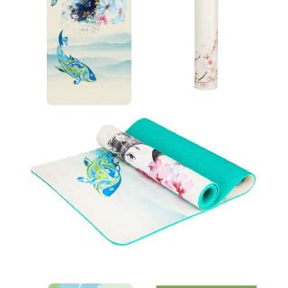 HOT SALE Digital printing suede TPE yoga mat With Good Quality (2)