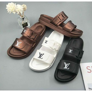 JX. NEW LV summer two-strap rubber sandals women's shoes