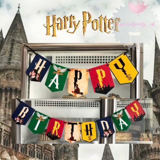 Harry Potter Ron Hermione Happy Birthday HBD Flag Bunting Banner