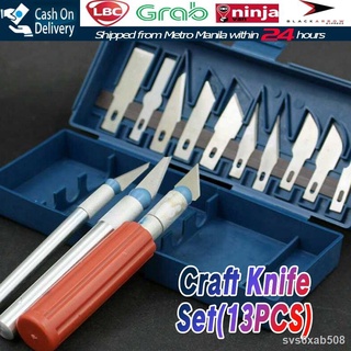 ❏xd 【Fast Delivery】13pcs Portable Wood Carving Tools Fruit Food Craft Sculpture Engraving Knife