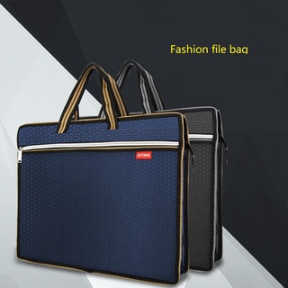 Portable A4 file bag zipper multi-layer business men women handbag briefcase canvas office conferenc