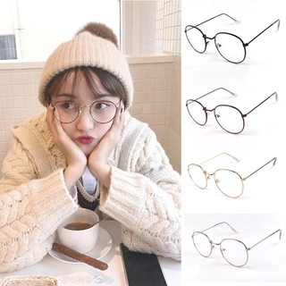 Unisex Korean Fashion Computer Anti Radiation Clear Glasses / Metal Frame Optical Clear Lenses Transparent Round Eyewear