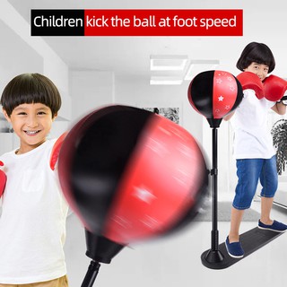 Punching Bag Set for Kids with Boxing Gloves & Hand Pump Adjustable Kids Punching Bag with Stand Top