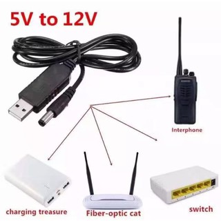 Portable USB Power Boost Line DC 5V to DC 12V 1A Male Step-Up Converter Adapter Cable