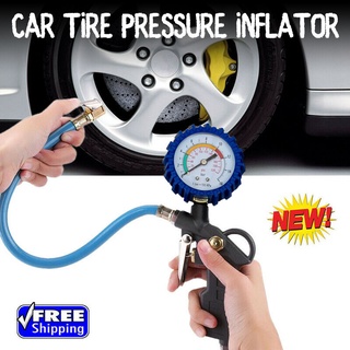 Bicycle tire ♟Premium Car Tire Air Pressure Inflator Gauge with indicator♥