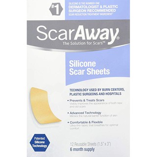 ScarAway Professional Grade Silicone Scar Treatment Sheets 12 Count