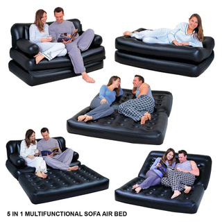 Bestway 75054 5 in 1 Inflatable Sofa Air Bed Couch (Black)