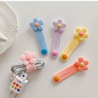 Cartoon Cable Protector Data line protector Headphone protector Charger cable iPhone/Android USB charging cable Mobile phone charging cable earphone line storage device cartoon cute data cable silicone storage buckle convenient creative elegant flower
