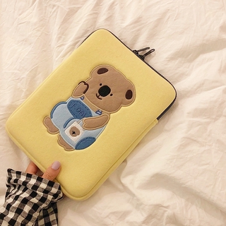 Fun Study|Chic Korean ins Cute Girl Yellow The Embroidery 37cm IPAD Tablet Liner Pack (1)