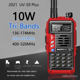 BaoFeng UV-S9 Plus Tri-Band 136-174/220-225/400-520Mhz 10W High Power USB Charging Ham Radio 10km Lo