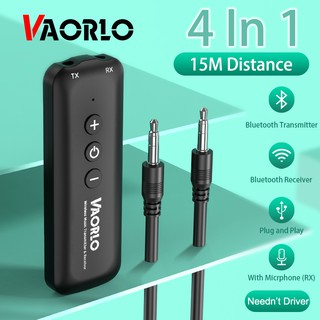 VAORLO Bluetooth 5.0 Adapter With Microphone 2 In 1 Transmitter and Receiver For Headphone Speaker Stereo Wireless Audio Adaptor