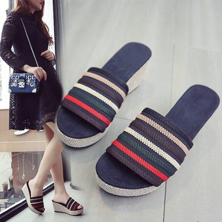 2019 summer wedge with increased open toe sandals slippeers w828 (2)