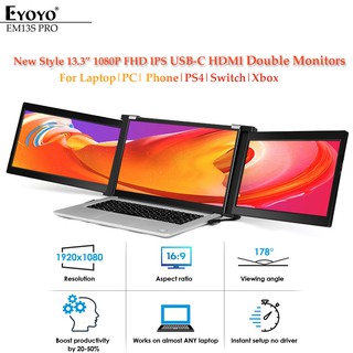 [boutique]Eyoyo Portable Gaming Monitor IPS 1920x1080 13.3" Type USB-C HDMI Display FHD Screen for L
