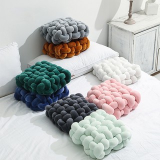 Baby pillowHome Pillow Solid Color Woven Square Cushion Sofa Lumbar Pillow Plush Cushion Car Cushion