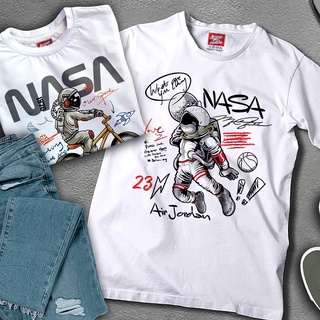 Unisex Oversized Fashion T-Shirt NASA design astronaut White Tops