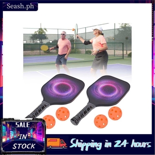 Seashorehouse Graphite Pickleball Paddle Racket Set Honeycomb Composite Core 4 Balls Edge Protection Scientific Design Ideal gift for outdoor sports