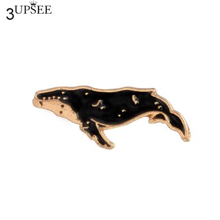 UPSEE 1Pc Enamel Lapel Badge Unisex Whale Dolphin Print Brooch Pin (4)