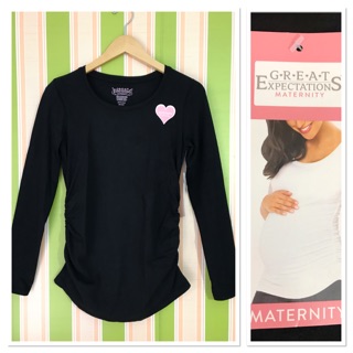 GREAT EXPECTATIONS Maternity long sleeve scoop neck tee maternity top